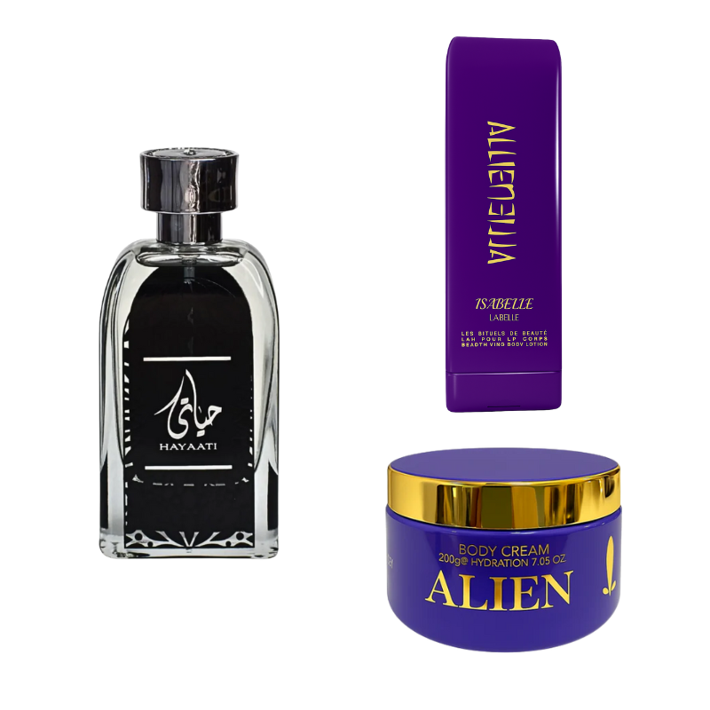 Kit Ard Al Zaafaran Hayaati 100ml + Pasta Hidratante Alien 200g + Creme Hidratante Alien 200ml