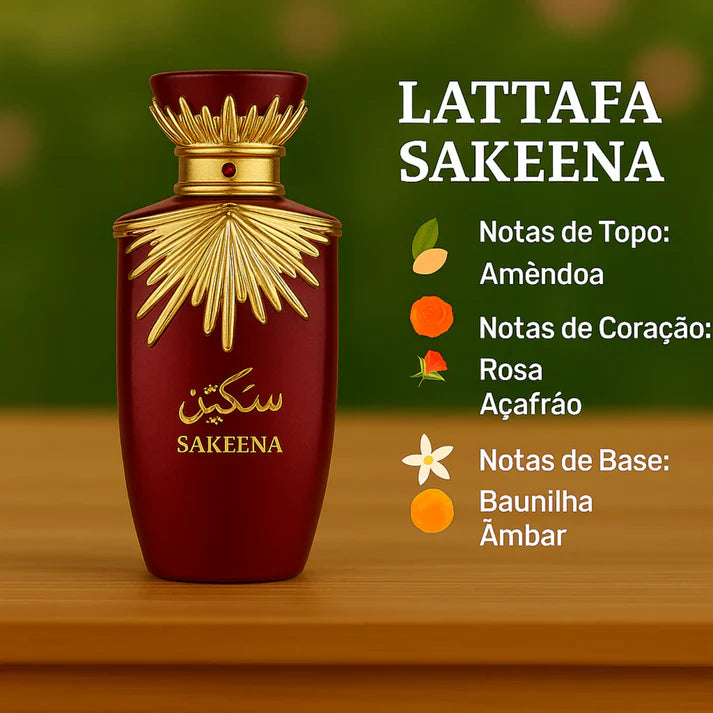 Kit Lattafa Sakeena 100ml + Pasta Hidratante Sabah Al Ward 200g