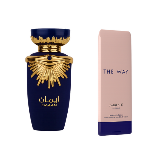 Kit Lattafa Emaan 100ml + Creme Hidratante The Way 200ml