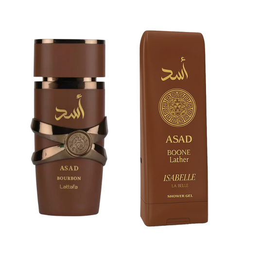 Kit Lattafa Asad Bourbon 100ml + Creme Hidratante Asad Bourbon 200ml