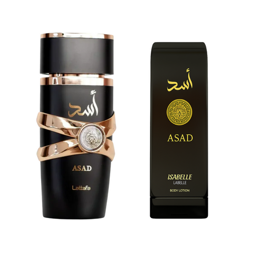 Kit Lattafa Asad 100ml + Creme Hidratante Asad 200ml