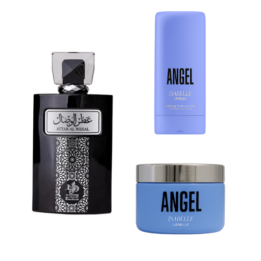 Kit Al Wataniah Attar Al Wesal + Pasta Hidratante Angel 200g + Creme Hidratante Angel 200ml
