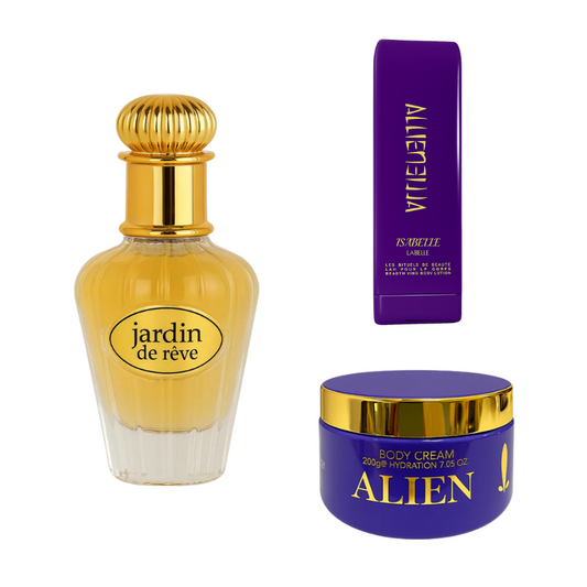 Kit Maison Alhambra Jardin de Rêve 100ml + Pasta Hidratante Alien 200g + Creme Hidratante Alien 200ml