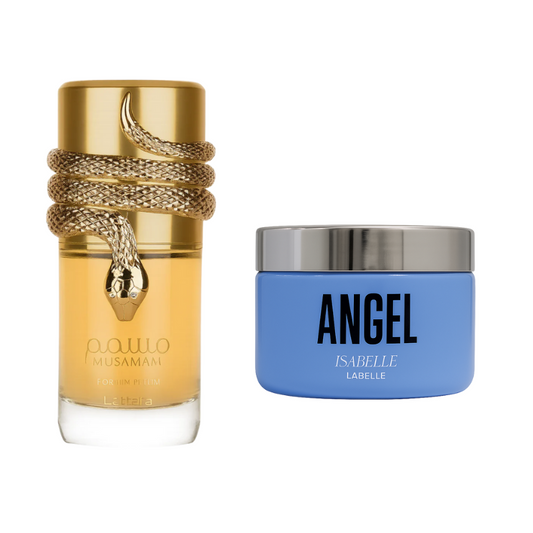 Kit Lattafa Musamam White Intense 100ml + Pasta Hidratante Angel 200g